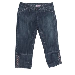 SANCTUARY Vintage Cropped Equestrian  Riding Style Jean w/ 5 Button Hem